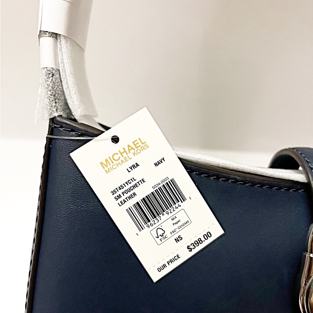 MICHAEL KORS •Lyra Small Pouchette NAVY🌟NWT - Picture 7 of 7